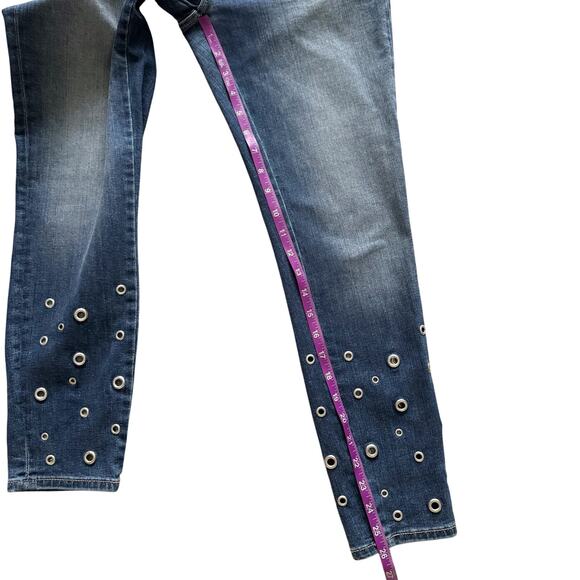 Mavi Jeans Women's Size 28 Tess High Rise Skinny Shaded Eyelet Ankle Artsy Boho - Picture 12 of 16